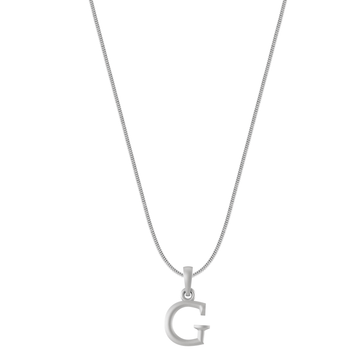 Akshat Sapphire Sterling Silver (92.5% purity) precious Name alphabet chain pendant (Pendnat with snake chain) pure silver designer alphabet chain locket