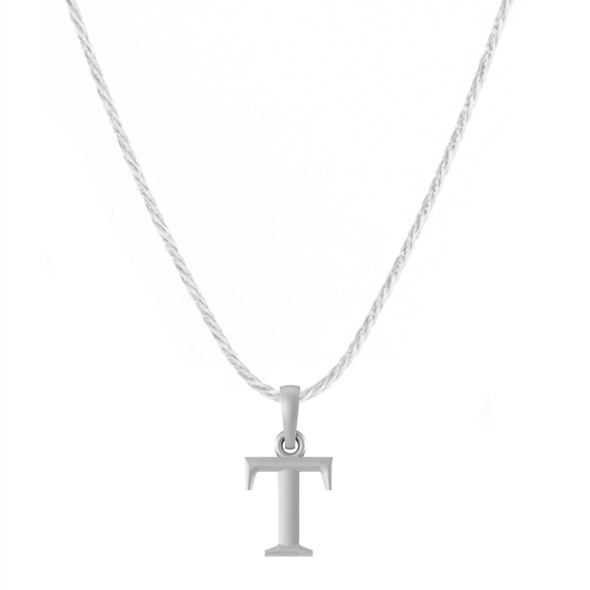Akshat Sapphire Sterling Silver (92.5% purity) precious Name alphabet chain pendant (Pendnat with rope chain) pure silver designer alphabet chain locket