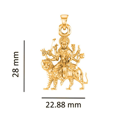 22 CT Gold Plated Silver (92.5% purity)  Durga maa Pendant (Big Size) for Men and Women