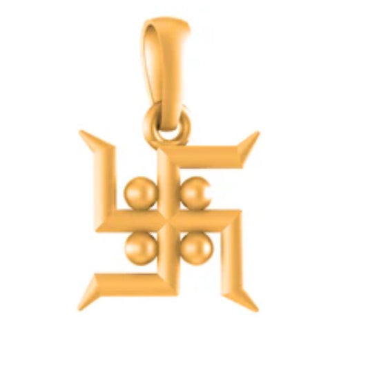 22 CT Gold Plated Silver (92.5% purity) Spiritual Swastik Symbol (Big Size) Pendant for Men and Women