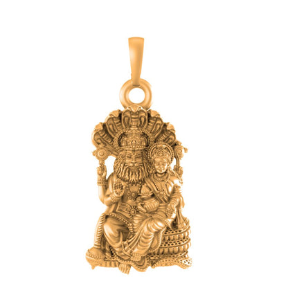 22 CT Gold Plated Silver (92.5% purity) God Laxmi Narsimha Pendant (Big Size) for Men and Women
