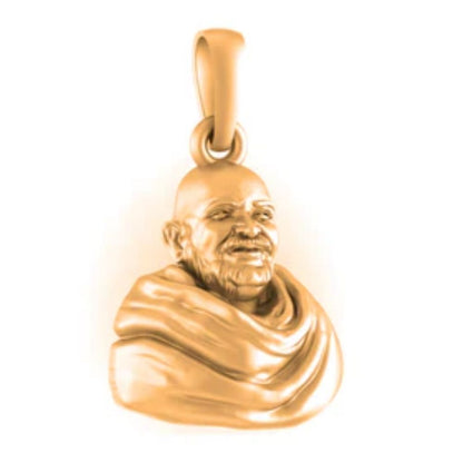 22 CT Gold Plated Silver (92.5% purity) Spiritual Neem Karoli Baba Pendant (Big Size) for Men and Women