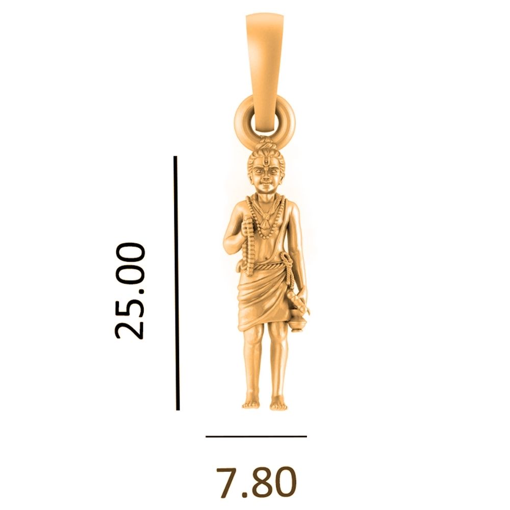 22 CT Gold Plated Silver (92.5% purity) Spiritual Swaminarayan Pendant for Men and Women