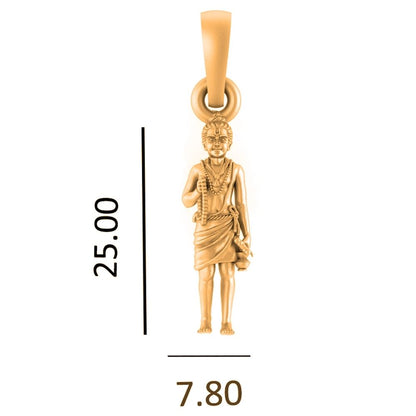 22 CT Gold Plated Silver (92.5% purity) Spiritual Swaminarayan Pendant for Men and Women