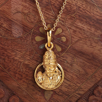 22 CT Gold Plated Silver (92.5% purity) God Sai baba Baba Pendant (Big Size) for Men and Women
