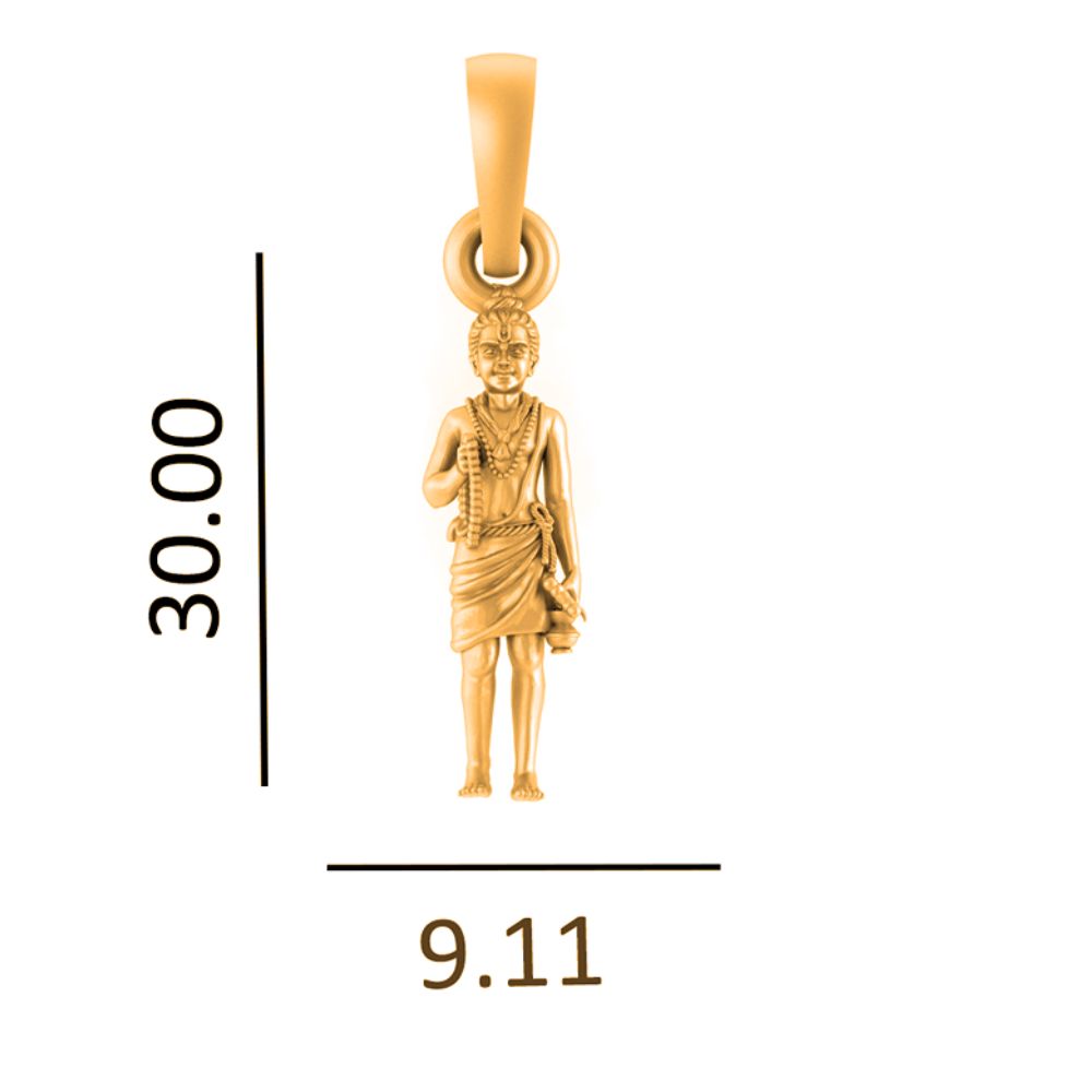 22 CT Gold Plated Silver (92.5% purity) Spiritual Swaminarayan Pendant (Big Size) for Men and Women