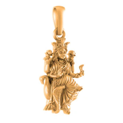 22 CT Gold Plated Silver (92.5% purity) Goddess Mansa Devi Pendant (Big Size) for Men and Women
