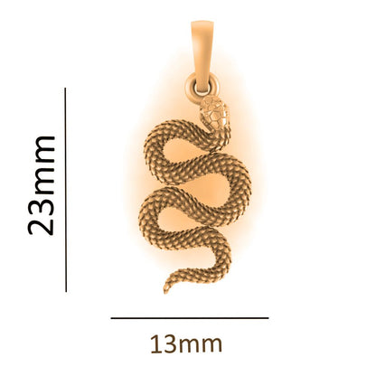 22 CT Gold Plated Silver (92.5% purity) Symbol of devotion Snake Pendant Pendant (Big Size) for Men and Women