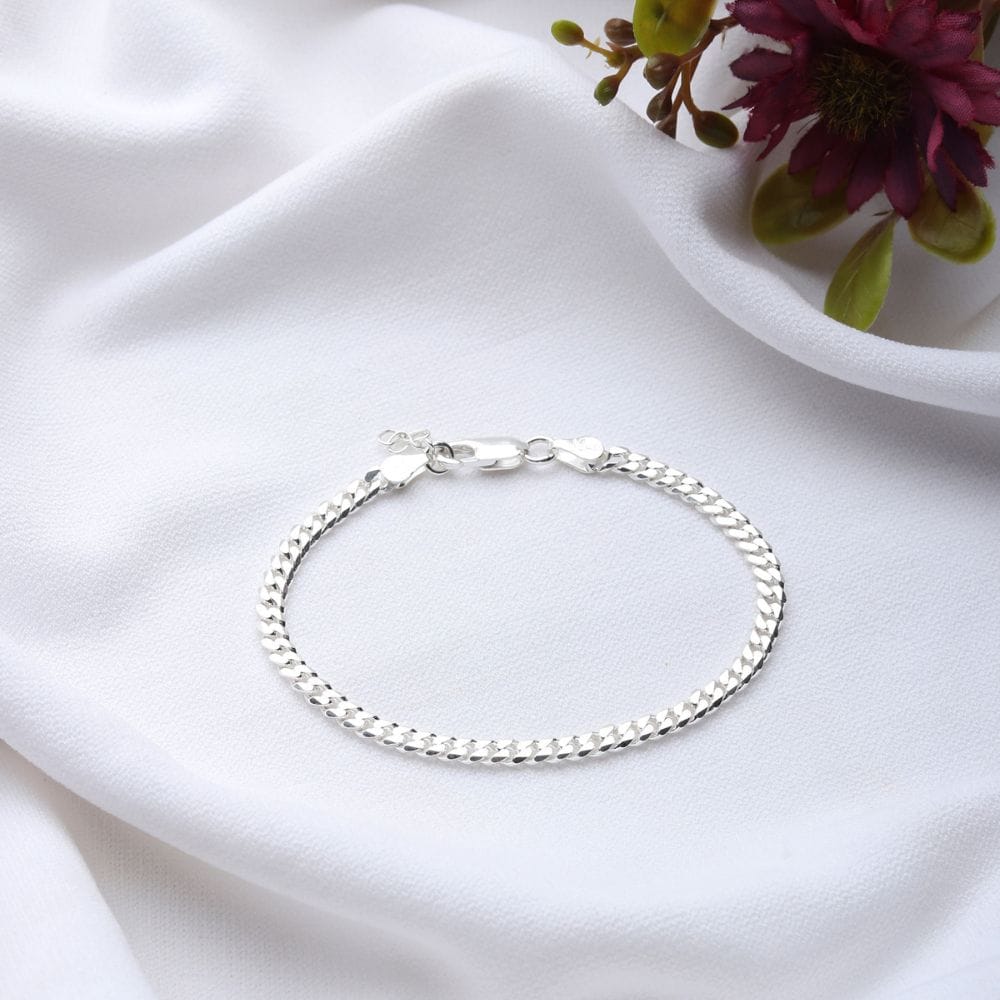 Women Curb Bracelet by Akshat Sapphire 92.5 Silver BRWC100