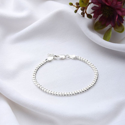 Sterling Silver (92.5% purity) Stylish and Fashionable Curb Bracelet for Women pure silver Bracelet