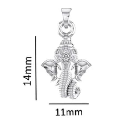 Sterling Silver (92.5% purity) God Ganesh Pendant for Men & Women Pure Silver Lord Ganapathy Locket for Good Health & Wealth
