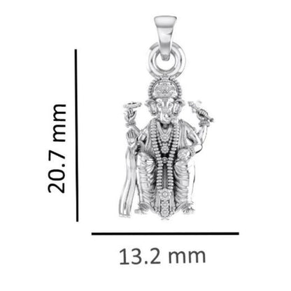 Sterling Silver (92.5% purity) God Ganesh Pendant for Men & Women Pure Silver Lord Ganapathy Locket for Good Health & Wealth
