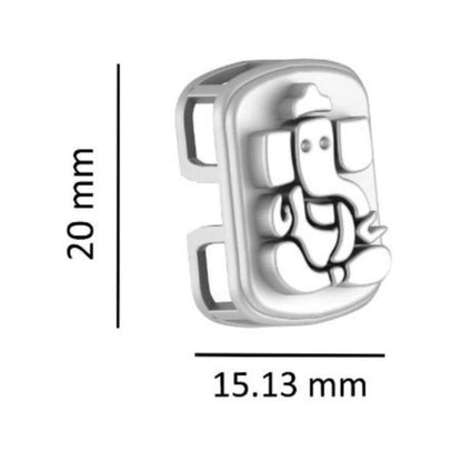 Akshat Sapphire Sterling Silver (92.5% purity) God Ganesha Chain Pendant (Pendant with Anchor/ Cable Chain Chain) for Men & Women Pure Silver Lord Ganapathy Chain Locket for Good Health & Wealth