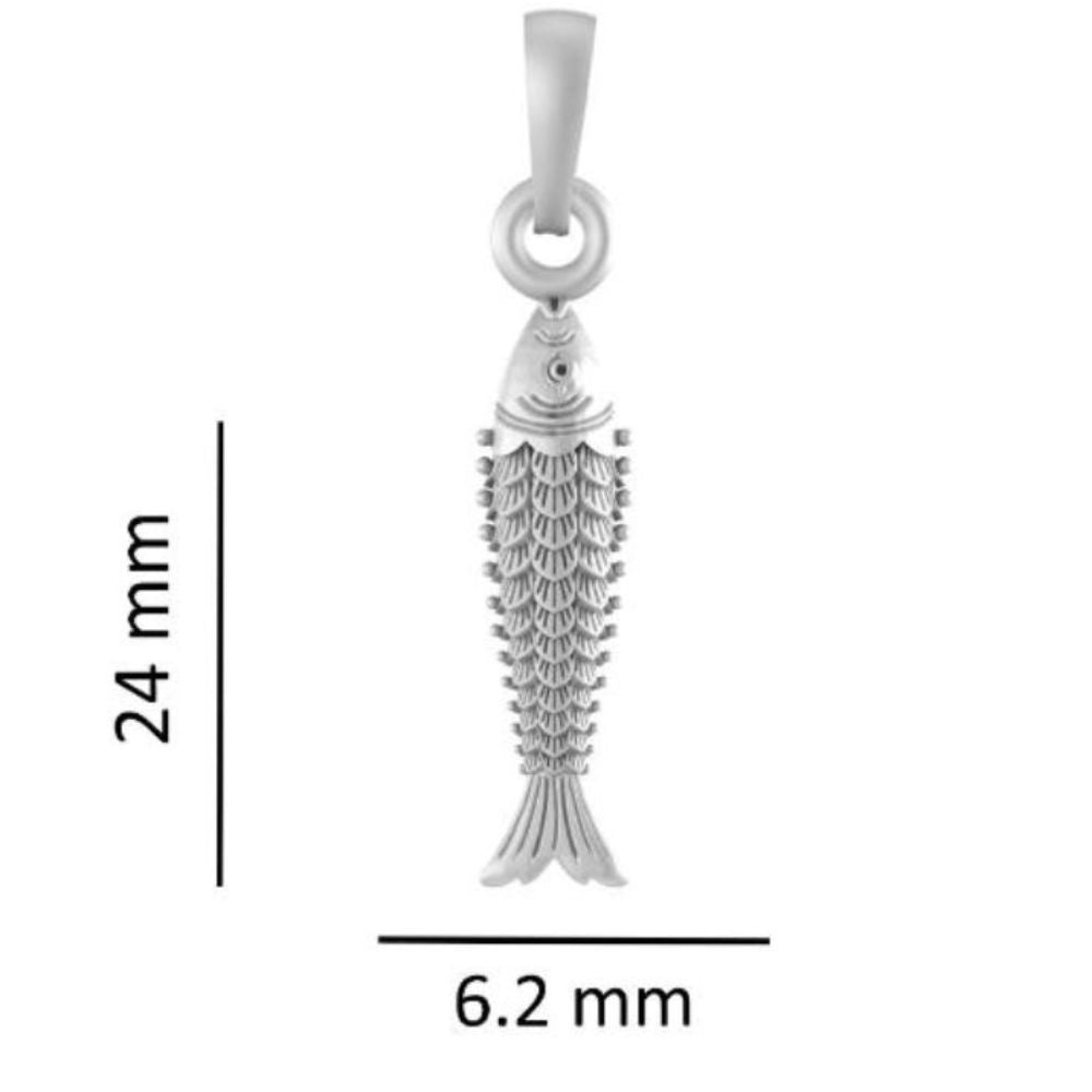 Akshat Sapphire Sterling Silver (92.5% purity) Stylish and Fashionable Fish Pendant for Men & Women Pure Silver Fish Locket for Happiness and joy