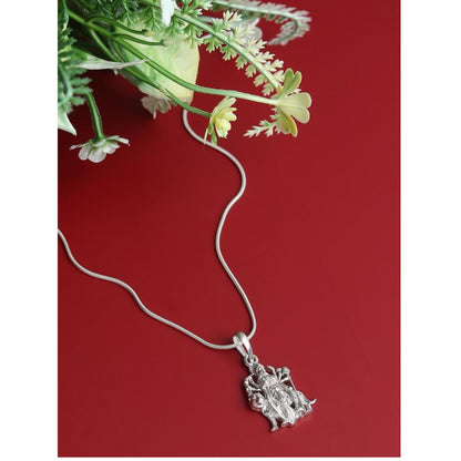 92.5% Pure Sterling Silver Goddess Durga maa Pendant (Big Size) for Men & Women