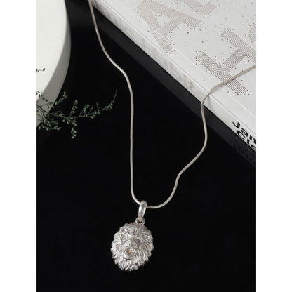 Akshat Sapphire 92.5% Pure Sterling Silver God Vishnu Narsimha (Big Size) Pendant for Men & Women