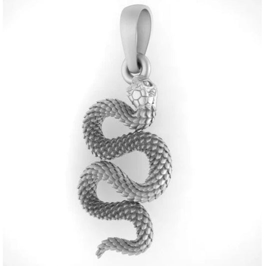 Akshat Sapphire Sterling Silver (92.5% purity) Symbol of devotion Snake Pendant (Big Size) for Men & Women Pure Silver Snake Locket (Big Size) to represent devotion towards god