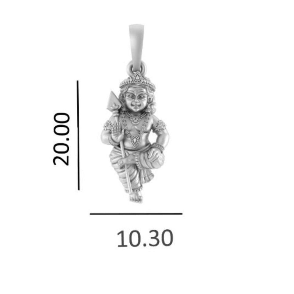 God Kartikeya Pure Silver 92.5% purity pendant by Murugan Pendant