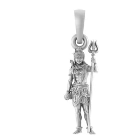 Sterling Silver (92.5% purity) God Shiva Pendant (Big Size) for Men & Women Pure Silver Lord Shiv Locket (Big Size) for Good Health & Wealth