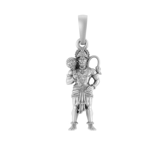 Sterling Silver (92.5% purity) God Hanuman (Big Size) Pendant for Men Pure Silver Lord Bajrang Bali (Big Size) Locket for Good Health & Wealth
