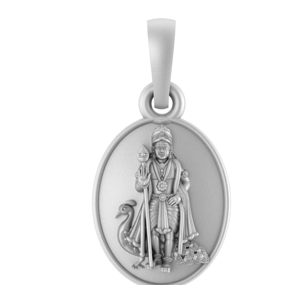 Pure Sterling Silver God Kartikeya (Regular Size) Pendant for Men & Women by Akshat Sapphire – 92.5 Silver-PM7372
