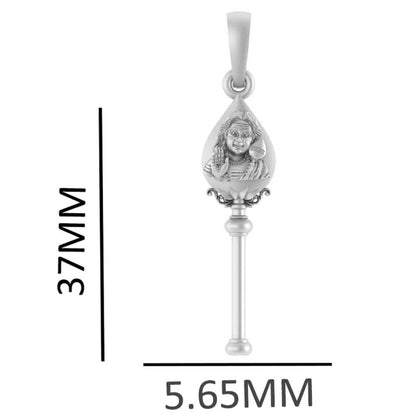 Pure Sterling Silver Spiritual Divine Kartikeya Vel Pandel (Regular Size) Pendant for Men & Women by Akshat Sapphire – 92.5 Silver-PM7374