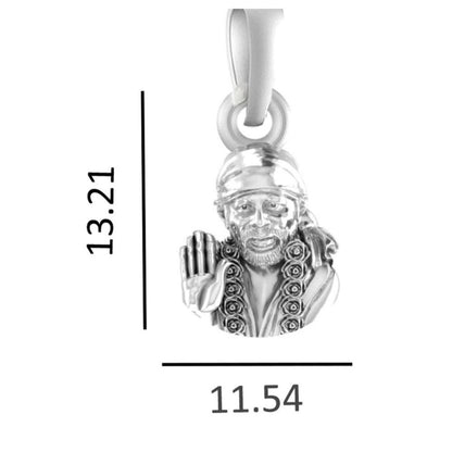 Sterling Silver (92.5% Purity) Pure Silver God Shree Sai Baba chain Pendant (Locket with Anchor Chain-22 inches) for Men & Women