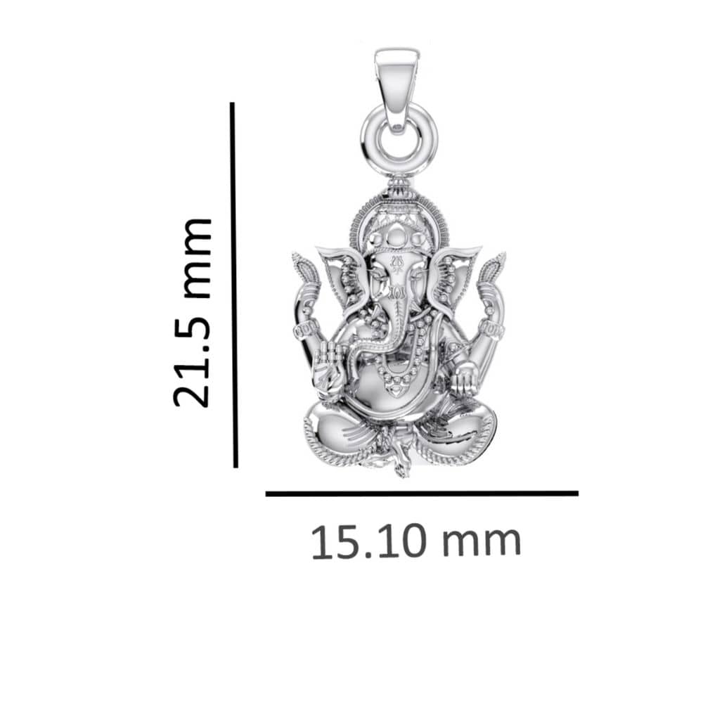 Pure Sterling Silver God Ganesh (Regular Size) Pendant for Men & Women by Akshat Sapphire – 92.5 Silver-PM7114