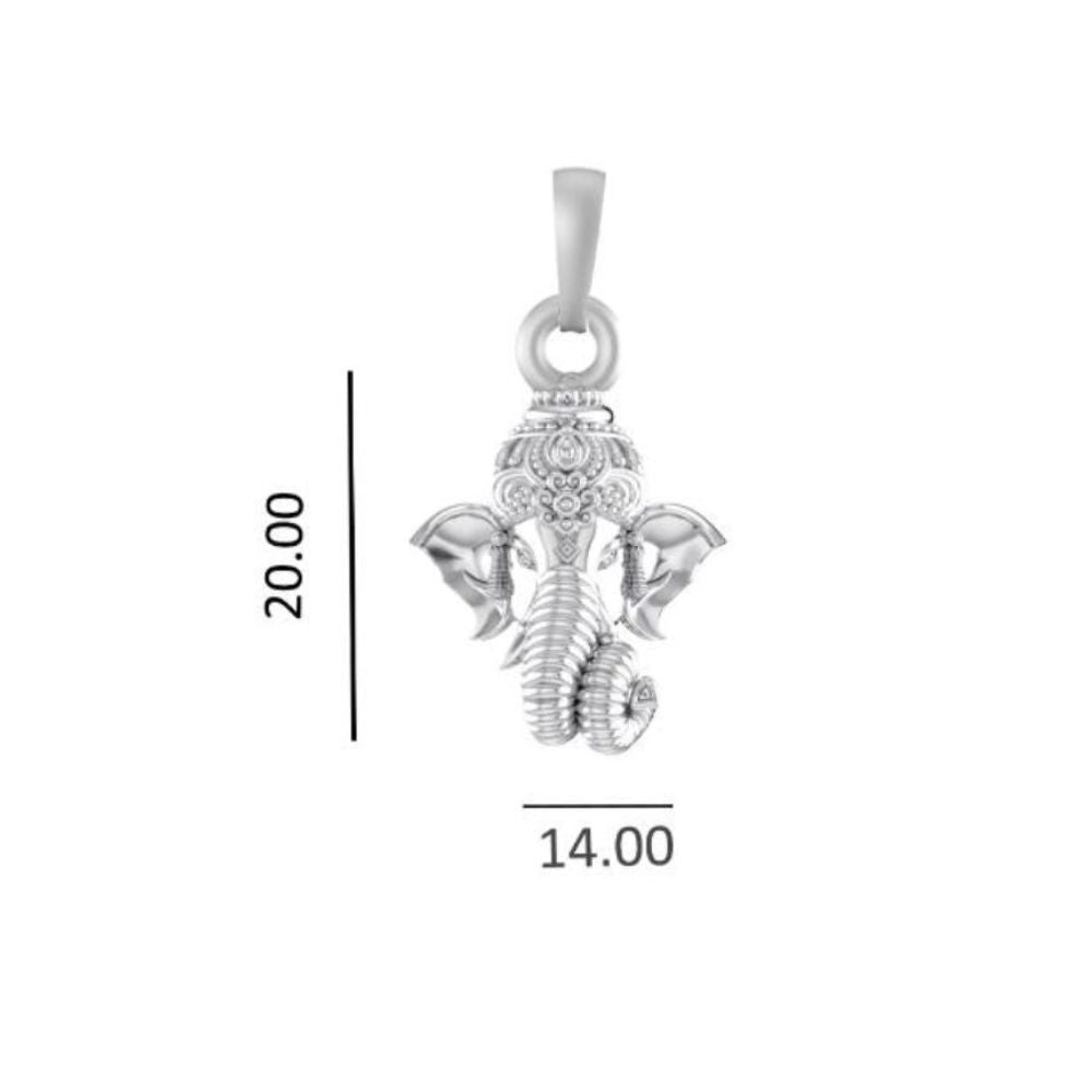 Akshat Sapphire Sterling Silver (92.5% purity) God Ganesha Chain Pendant (Pendant with Anchor Chain-22 inches) for Men & Women Pure Silver Lord Ganapathy Chain Locket for Good Health & Wealth