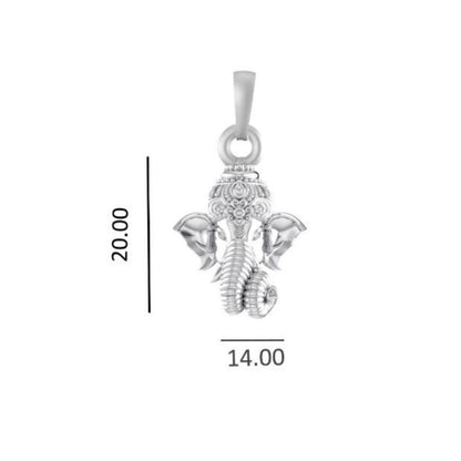 Akshat Sapphire Sterling Silver (92.5% purity) God Ganesha Chain Pendant (Pendant with Anchor Chain-22 inches) for Men & Women Pure Silver Lord Ganapathy Chain Locket for Good Health & Wealth