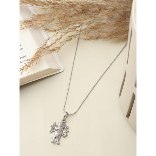 Akshat Sapphire Sterling Silver (92.5% purity) God Panchmukhi Hanuman Chain Pendant (Pendant with Anchor Chain- 22 inches) for Men & Women Pure Silver Lord Panchmukhi Hanuman Chain Locket for Good Health & Wealth