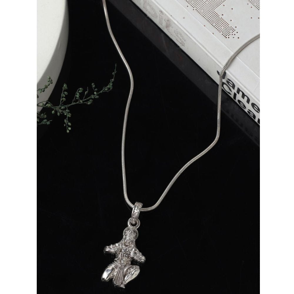 Pure Sterling Silver God Hanuman (Premium Big Size) Pendant for Men by Akshat Sapphire – 92.5 Silver-PB7277