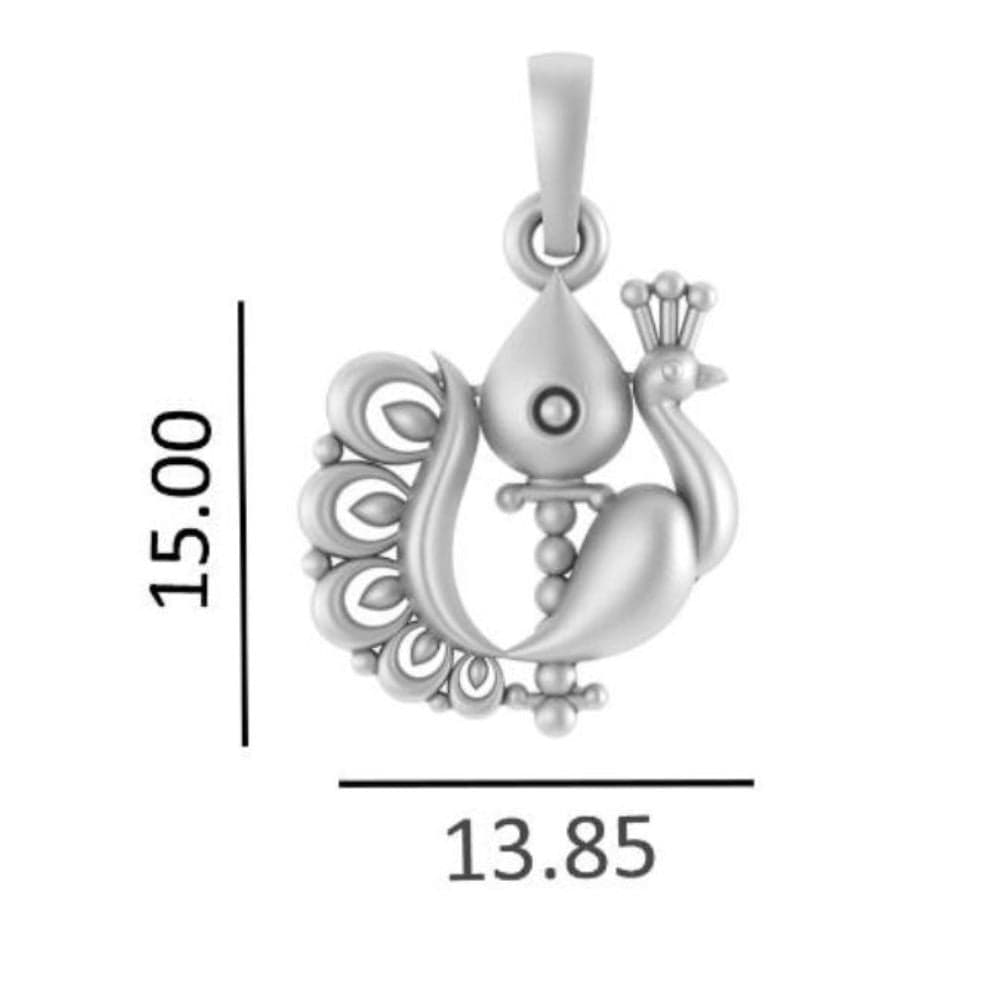 Sterling Silver 92.5 Kartikeya Symbol Chain Pendant with Snake Chain 22 Inches for Men by Akshat Sapphire MPSS7368