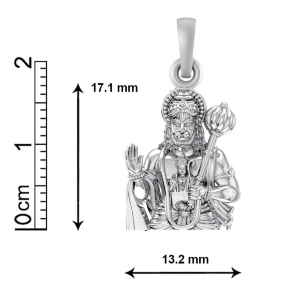 God Hanuman Chain Pendant (Pendant with Rope Chain- 22 inches) for Men & Women Pure Silver Lord bajrang bali Chain Locket for Good Health & Wealth