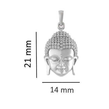 Sterling Silver (92.5% Purity) Pure Silver Spiritual God Gautam Buddha Chain Pendant (Locket with Rope Chain) for Men & Women