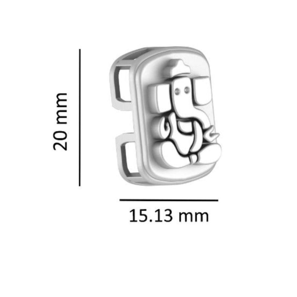 Sterling Silver (92.5% Purity) Pure Silver God Ganesha Chain Pendant (Locket with Figaro Chain) for Men & Women