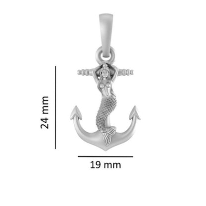 Sterling Silver (92.5% Purity) Pure Silver Ship Anchor Chain Pendant (Locket with Rope Chain) for Men & Women