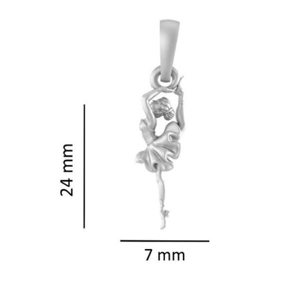 Sterling Silver (92.5% Purity) Pure Silver Stylish and Fashionable Happy Dancing girl Chain Pendant (Locket with Rope Chain) for Men & Women