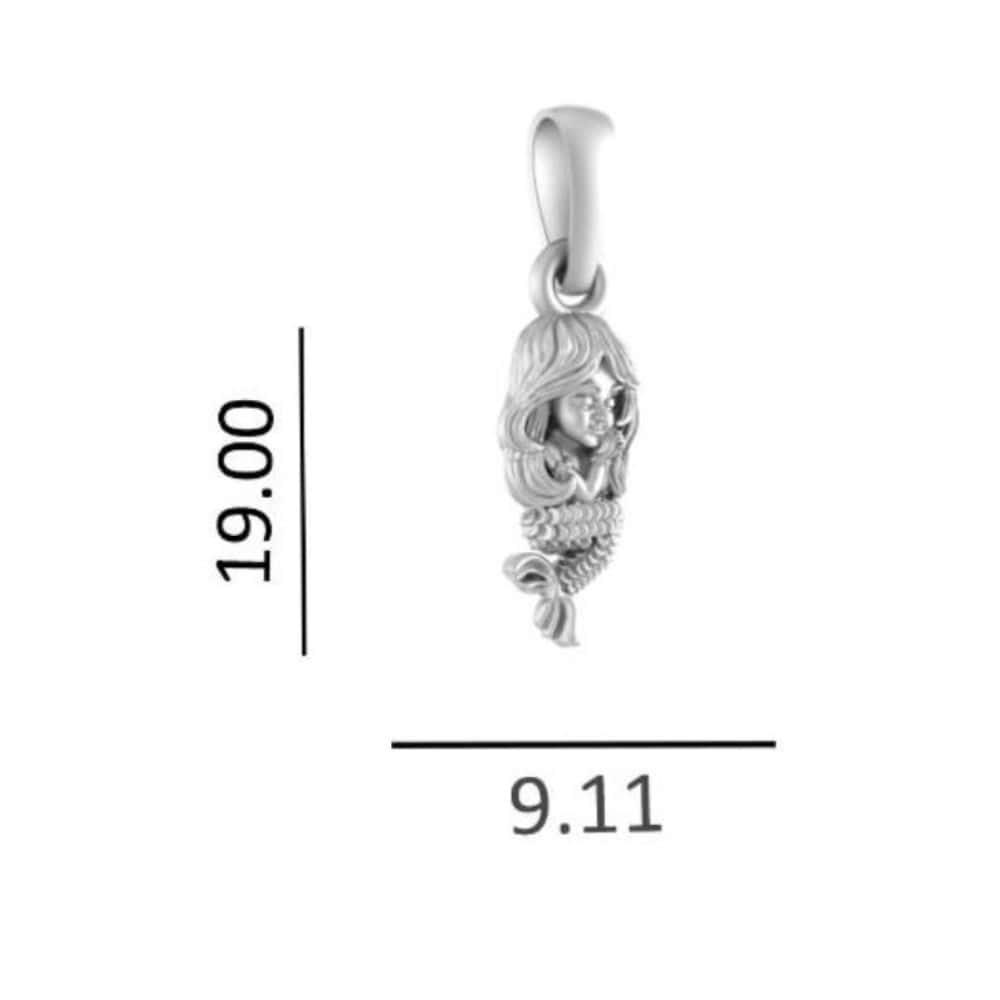 Sterling Silver 92.5 Mermaid Chain Pendant with Snake Chain 22 Inches for Men by Akshat Sapphire MPSS7299