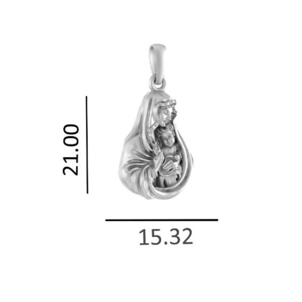 Akshat Sapphire Sterling Silver (92.5% purity) God Mother Mary chain Pendant (Pendant with Rope Chain-22 inches) for Men & Women Pure Silver Mother Marry chain Locket for Good Health & Wealth