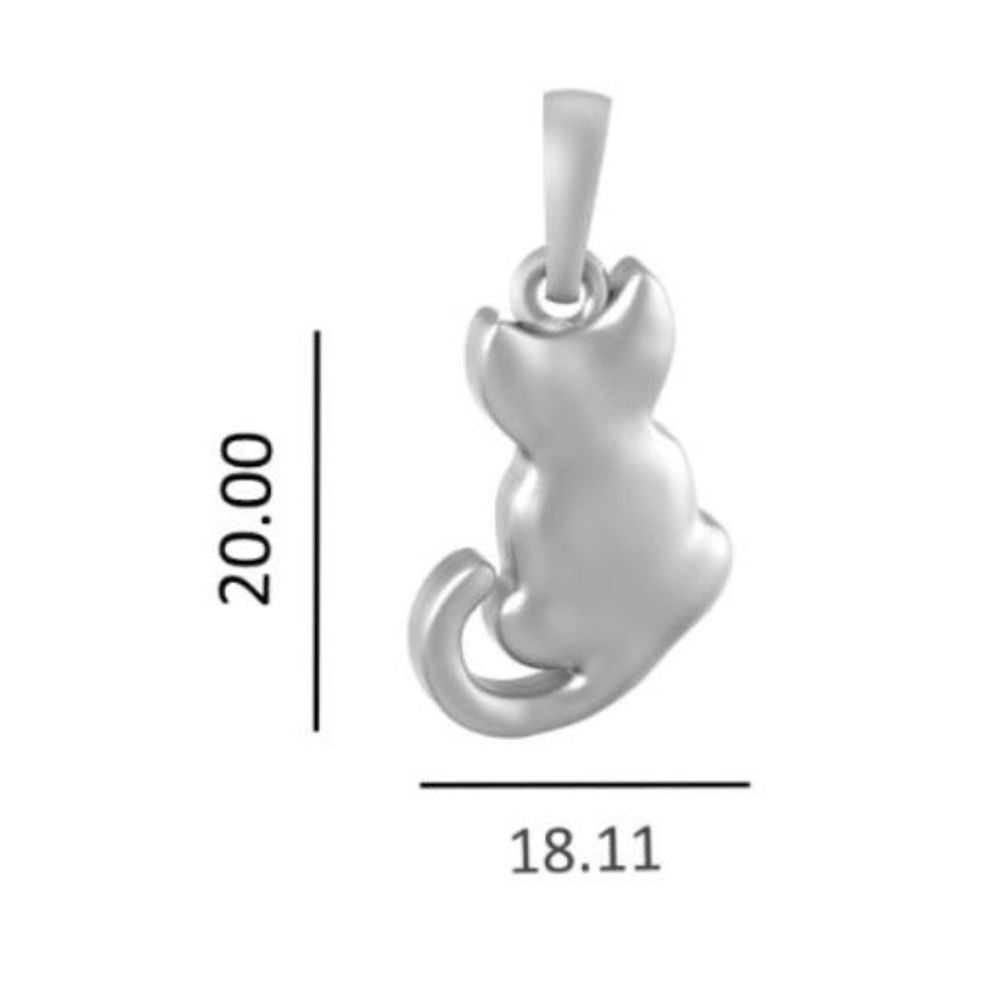Akshat Sapphire Sterling Silver (92.5% purity) Stylish and Fashionable Cute Cat Chain Pendant (Pendant with Rope Chain-22 inches) for Men & Women Pure Silver Cat Chain Locket for Happiness and joy