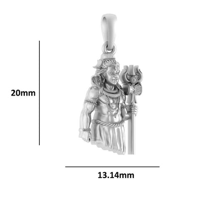God Shiva Pure Silver 92.5% purity Chain pendant by Shiva Pendant (Pendant with Curb Chain-22 inches)