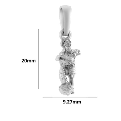 God Hanuman Chain Pendant (Pendant with Curb Chain- 22 inches) for Men & Women Pure Silver Lord bajrang bali Chain Locket for Good Health & Wealth
