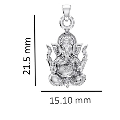 Akshat Sapphire Sterling Silver (92.5% purity) God Ganesha Chain Pendant (Pendant with Anchor/ Cable Chain Chain) for Men & Women Pure Silver Lord Ganapathy Chain Locket for Good Health & Wealth