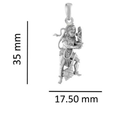 Akshat Sapphire 92.5% Pure Sterling Silver God Hanuman (Big Size) Pendant for Men and Boys