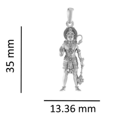 Pure Sterling Silver God Hanuman (Premium Big Size) Pendant for Men by Akshat Sapphire – 92.5 Silver-PB7348