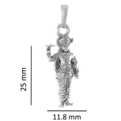 Sterling Silver (92.5% purity) God Krishna Pendant for Men & Women Pure Silver Lord krishan Locket for Good Health & Wealth
