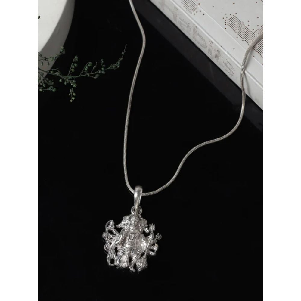 92.5% Pure Sterling Silver God Panchmukhi Hanuman/Bajrang Bali (Big Size) Pendant for Men & Women