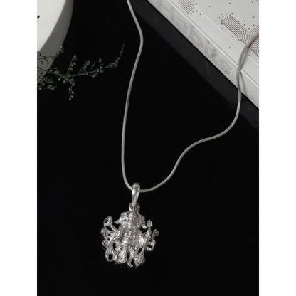 92.5% Pure Sterling Silver God Panchmukhi Hanuman/Bajrang Bali (Big Size) Pendant for Men & Women