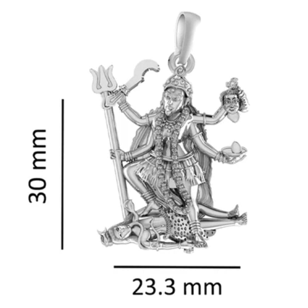 Pure Sterling Silver Goddess Kali Maa (Premium Big Size) Pendant by Akshat Sapphire – Symbol of Power & Protection 92.5 Silver-PB7249